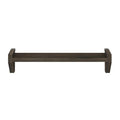 Dark wood floating wall shelf with minimalist modern design, long wooden display shelf for living room or bedroom decor