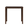 Dark walnut rectangular wooden table with straight legs — modern solid wood dining table product shot on white background