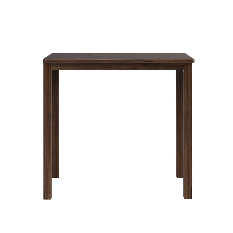Dark walnut rectangular wooden table with straight legs — modern solid wood dining table product shot on white background