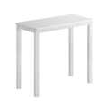 Minimalist white wood rectangular table with straight square legs, modern farmhouse dining or kitchen table