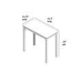 Isometric line drawing of a rectangular table with dimensions labeled: 31.5 in long × 15.75 in wide × 29 in tall.