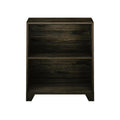 Wooden bookshelf with two shelves for home storage and decoration.
