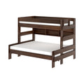 Modern Farmhouse Twin XL Over Queen Bunk Bed With Bookshelf