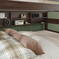 Modern Farmhouse Twin XL Over Queen Bunk Bed With Bookshelf