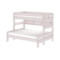Modern Farmhouse Twin XL Over Queen Bunk Bed With Bookshelf