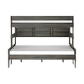 Modern Farmhouse Twin XL Over Queen Bunk Bed With Bookshelf