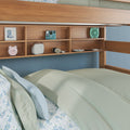 Modern Farmhouse Twin XL Over Queen Bunk Bed With Bookshelf