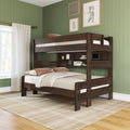 Modern Farmhouse Twin Over Full Bunk Bed With Bookshelf