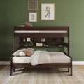 Modern Farmhouse Twin Over Full Bunk Bed With Bookshelf