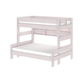Modern Farmhouse Twin Over Full Bunk Bed With Bookshelf