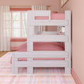 Modern Farmhouse Twin Over Full Bunk Bed With Bookshelf
