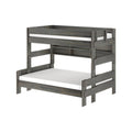 Modern Farmhouse Twin Over Full Bunk Bed With Bookshelf