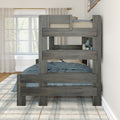 Modern Farmhouse Twin Over Full Bunk Bed With Bookshelf
