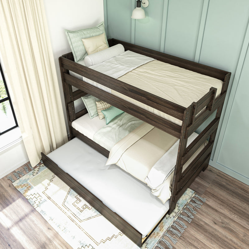 Modern Farmhouse Twin Over Twin Bunk Bed With Trundle