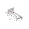 Twin slatted bed frame diagram with headboard, labeled dimensions: headboard 41.5", overall length 78.25", overall width 42", interior width 38