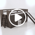 Modern Farmhouse Twin Low Loft Bed with Slide