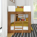 Mid-Century Modern Twin Over Twin Low Bunk Bed