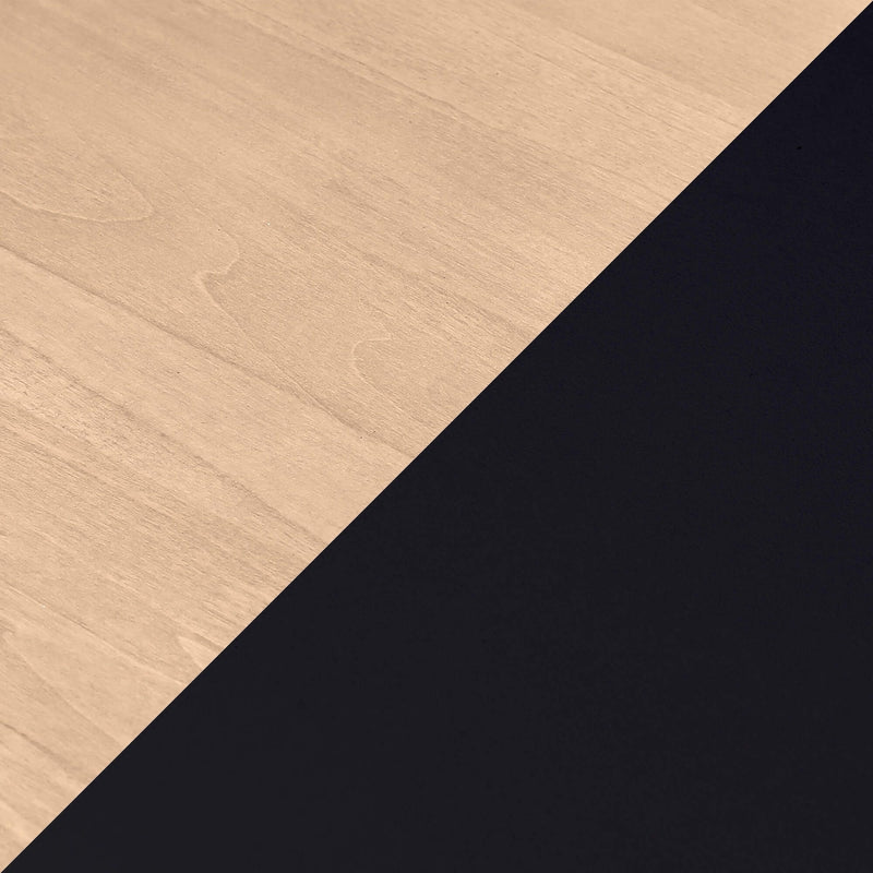 Minimal diagonal background with light maple wood grain texture and matte black paper contrast, modern design backdrop for websites and product photography