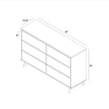 Mid-century modern 6-drawer dresser — 52-inch wide bedroom storage dresser line drawing with dimensions 52 in W x 33 in H x 15.75 in D, low-profile legs and integrated drawer fronts