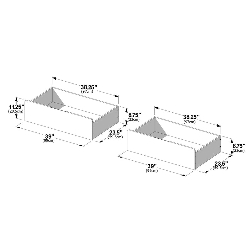 Scandinavian Underbed Storage Drawers for Queen Beds
