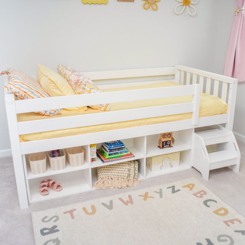 Soren Twin Ultra Low Loft Bed With Bookcase