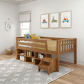 Soren Twin Ultra Low Loft Bed With Bookcase