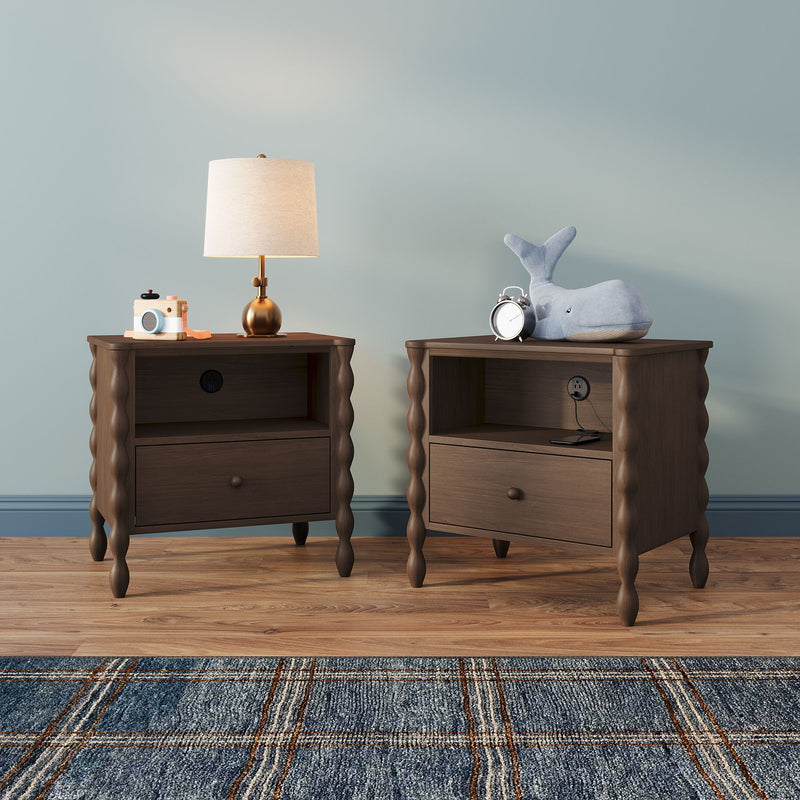 Jenny Nightstand With Charging Station (Set of 2)
