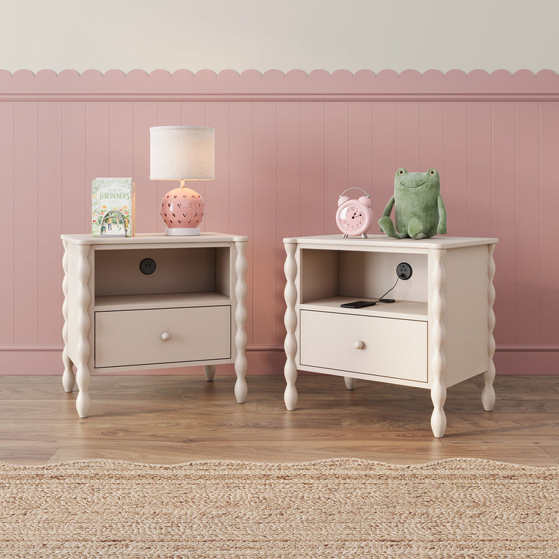 Jenny Nightstand With Charging Station (Set of 2)