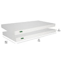 Stacked white twin foam mattresses 5-inch thick (38.5 x 75 in) with textured breathable cover — twin mattress topper ideal for dorms, guest rooms and RV beds