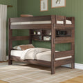 Modern Farmhouse Twin Over Twin Bunk Bed With Bookcase