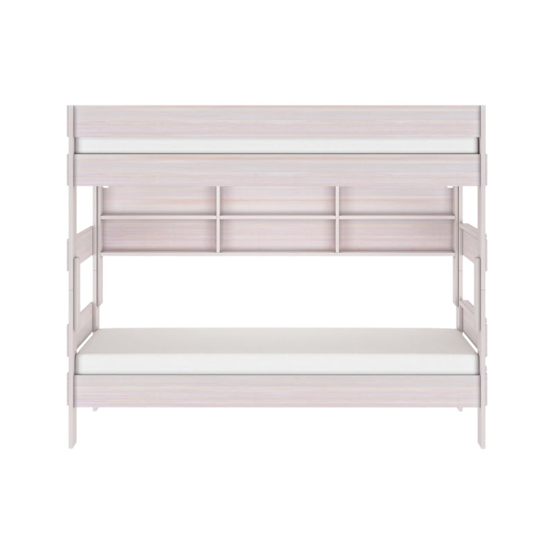 Modern Farmhouse Twin Over Twin Bunk Bed With Bookcase