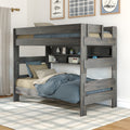 Modern Farmhouse Twin Over Twin Bunk Bed With Bookcase