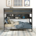 Modern Farmhouse Twin Over Twin Bunk Bed With Bookcase