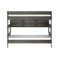 Modern Farmhouse Twin Over Twin Bunk Bed With Bookcase