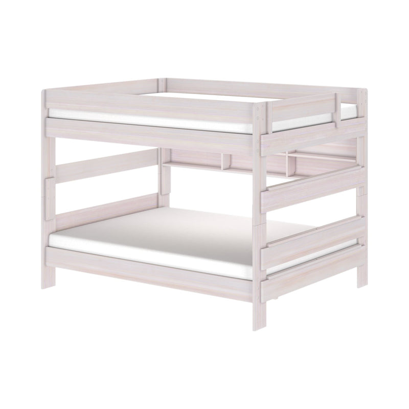 Modern Farmhouse Queen Over Queen Bunk Bed With Bookcase