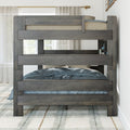 Modern Farmhouse Queen Over Queen Bunk Bed With Bookcase