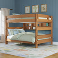 Modern Farmhouse Queen Over Queen Bunk Bed With Bookcase