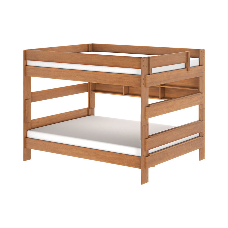 Modern Farmhouse Queen Over Queen Bunk Bed With Bookcase