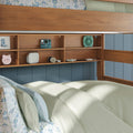Modern Farmhouse Queen Over Queen Bunk Bed With Bookcase