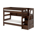 Modern Farmhouse Twin Over Twin Bunk Bed With Stairs & Bookcase