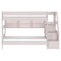Modern Farmhouse Twin Over Twin Bunk Bed With Stairs & Bookcase