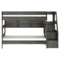 Modern Farmhouse Twin Over Twin Bunk Bed With Stairs & Bookcase
