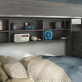 Modern Farmhouse Twin Over Twin Bunk Bed With Stairs & Bookcase
