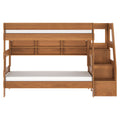 Modern Farmhouse Twin Over Twin Bunk Bed With Stairs & Bookcase