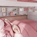 Modern Farmhouse Twin Over Full Bunk Bed With Stairs & Bookcase