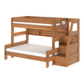Modern Farmhouse Twin Over Full Bunk Bed With Stairs & Bookcase