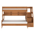 Modern Farmhouse Twin Over Full Bunk Bed With Stairs & Bookcase