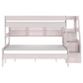 Modern Farmhouse Twin XL Over Queen Bunk Bed With Stairs & Bookcase