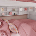Modern Farmhouse Twin XL Over Queen Bunk Bed With Stairs & Bookcase