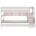 Modern Farmhouse Queen Over Queen Bunk Bed With Stairs & Bookcase